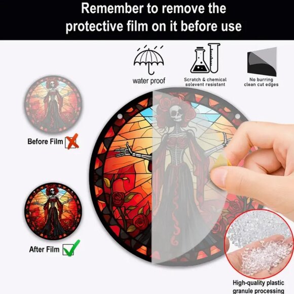 Halloween Skeleton Bride Suncatcher - Picture 3 of 3